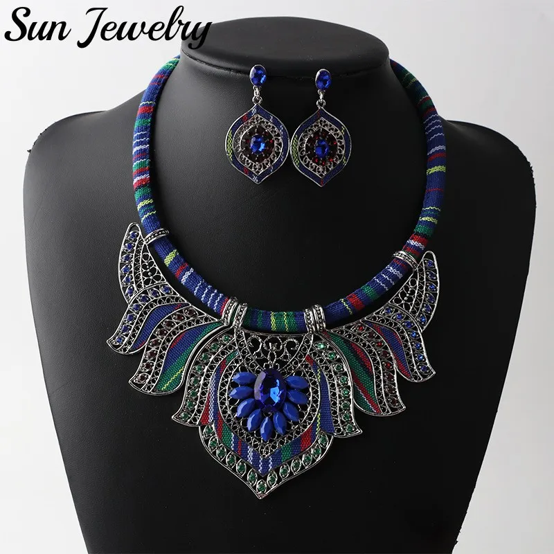 Chunky Bib Statement Torque Choker Set Bohemian Indian African Egyptian Tribal Necklace Statement Necklace Women's Holiday Gift