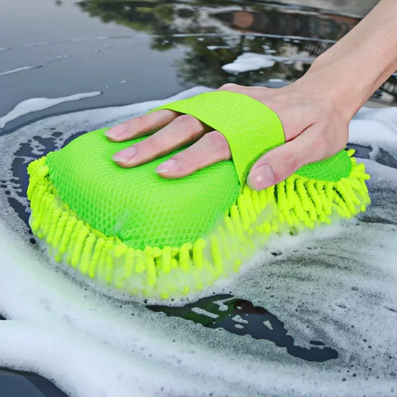 Éponge de lavage de voiture en microfibre, brosses de nettoyage et de detailing automobile, serviette de lavage, gants de lavage auto, accessoires de style