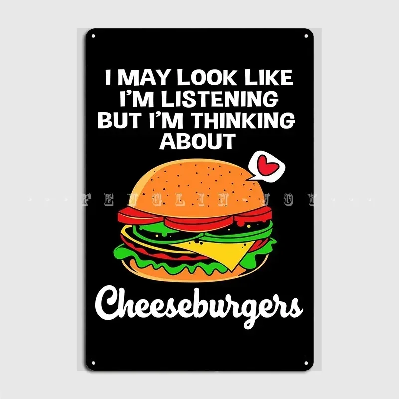 Funny Burgers Poster Metal Plaque Club Garage Club Vintage Painting Décor Tin Sign Posters