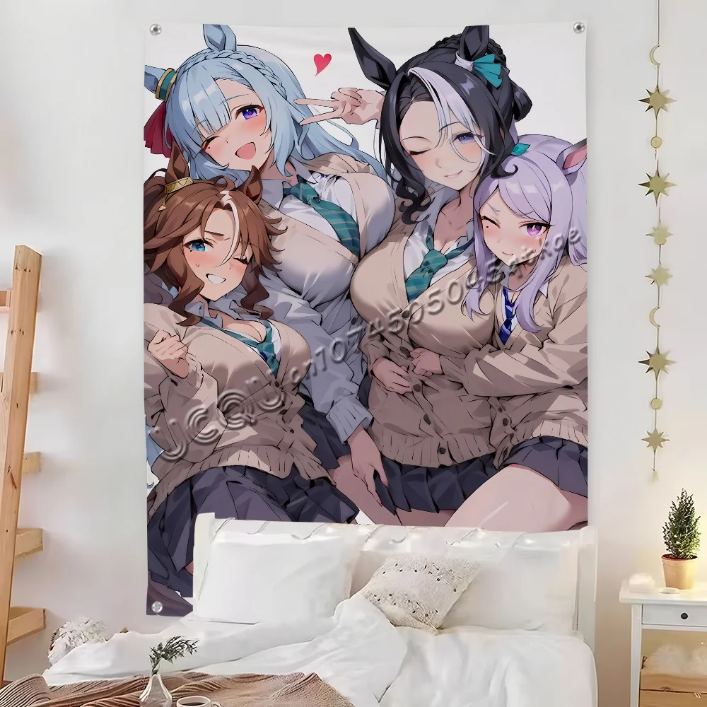 Uma M-Musume Special Cinderella Flag Room Bedroom Home&Outdoor Wall Hanging Printed Background Decoration Art Banner bedroom
