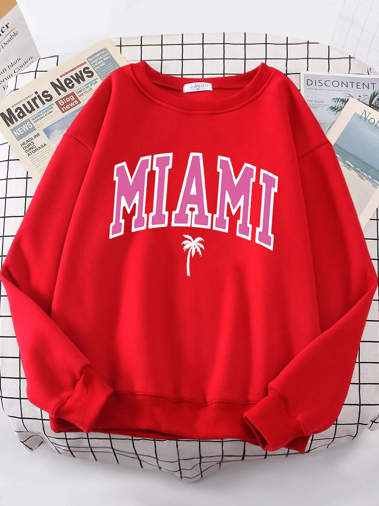 Miami Beach, Florida USA Street Women\'s Hoody Fashion Casual Hoodies Breathable High Quality Hoodie Cool Fleece Pullover Tops