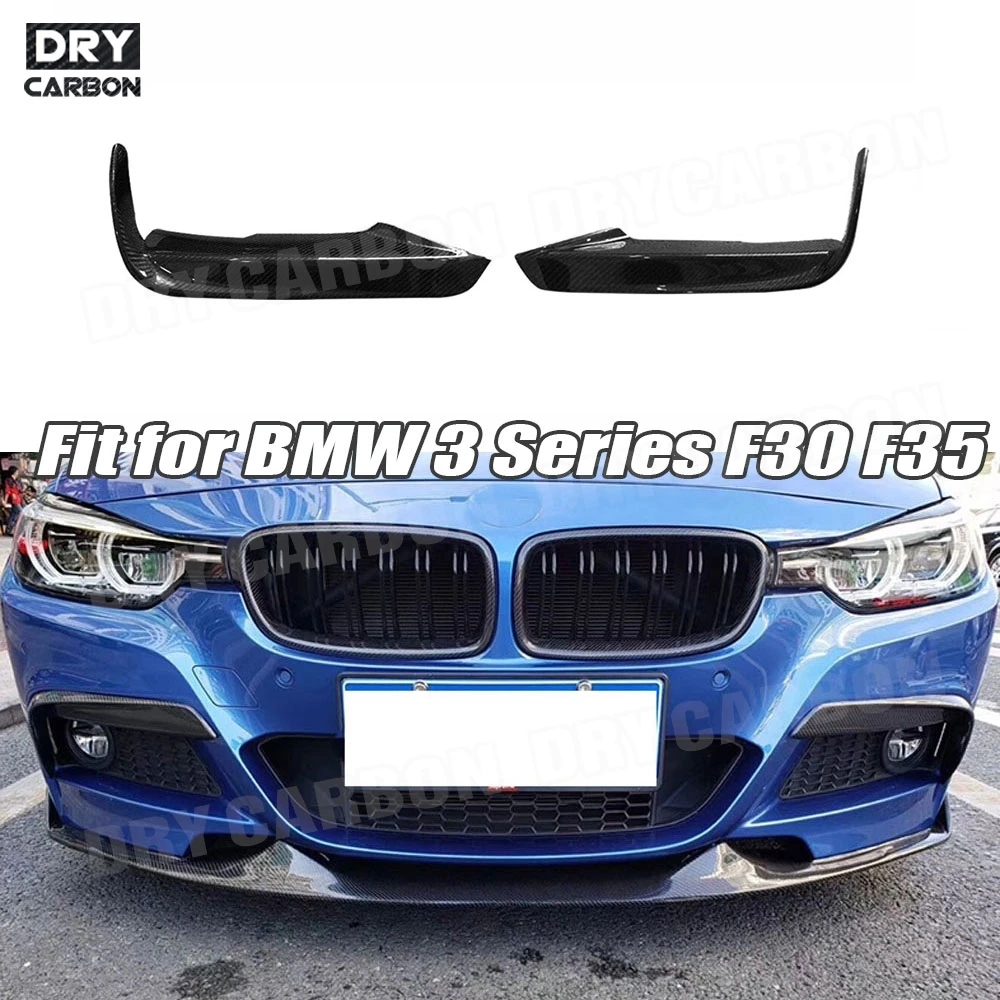 

For BMW 3 Series F30 F35 M Sport 320i 328i 335i 2012-2018 Carbon Fiber Front Bumper Trim FogLight Eyelids Cover Canards Fins