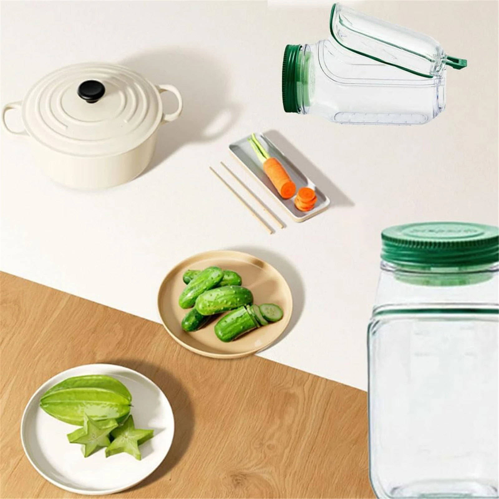 حاوية تزيين مضادة للتسرب مفتوحة من الجانب مع غطاء حاوية تخزين السلطة، حاوية سلطة لملفات تعريف الارتباط والحلوى والسكر والمكسرات