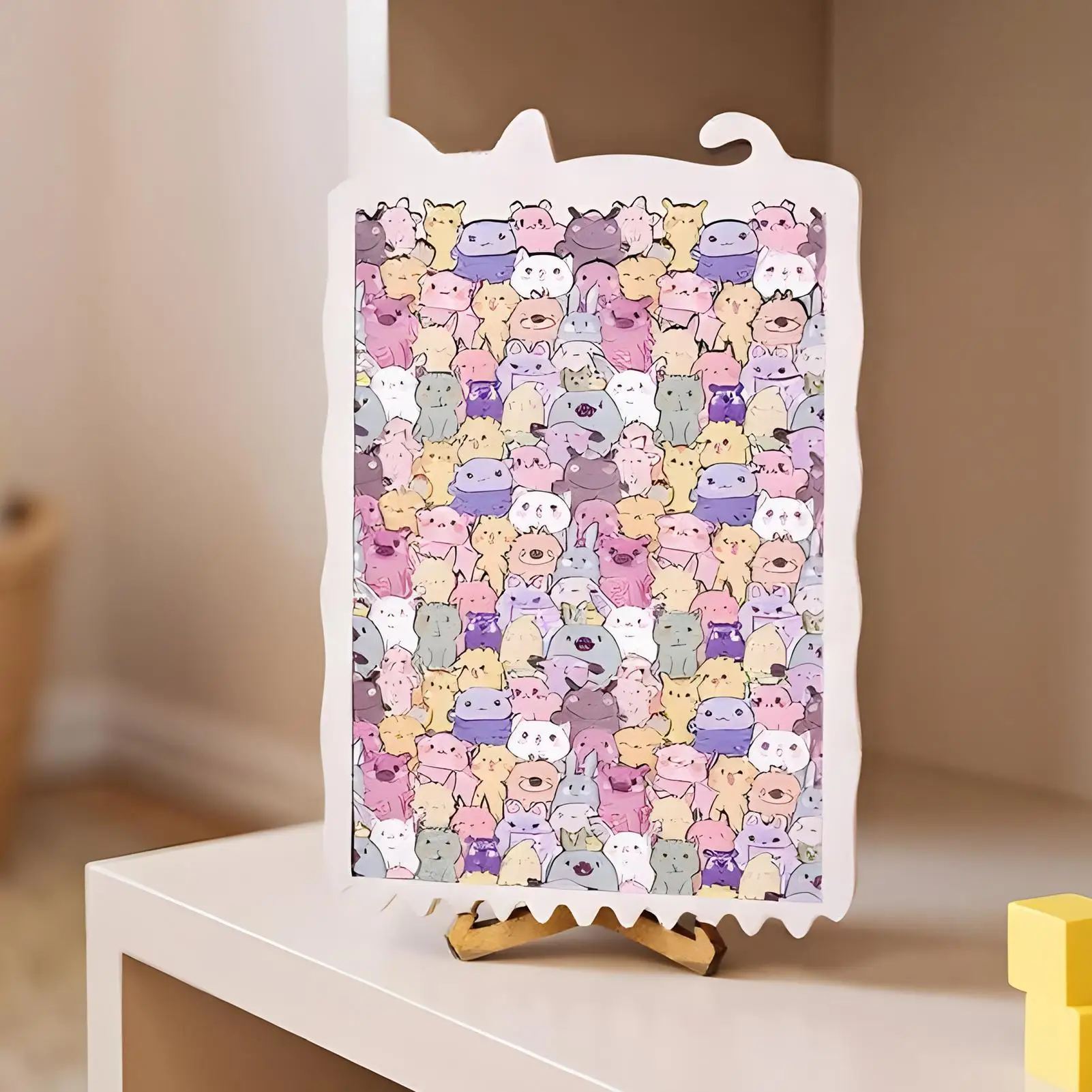 لغز الحيوانات الخشب بانوراما غرفة المعيشة الديكور ديكور المنزل الحيوان الألغاز للبالغين المراهقين جامعي لعبة التجمعات العائلية #2