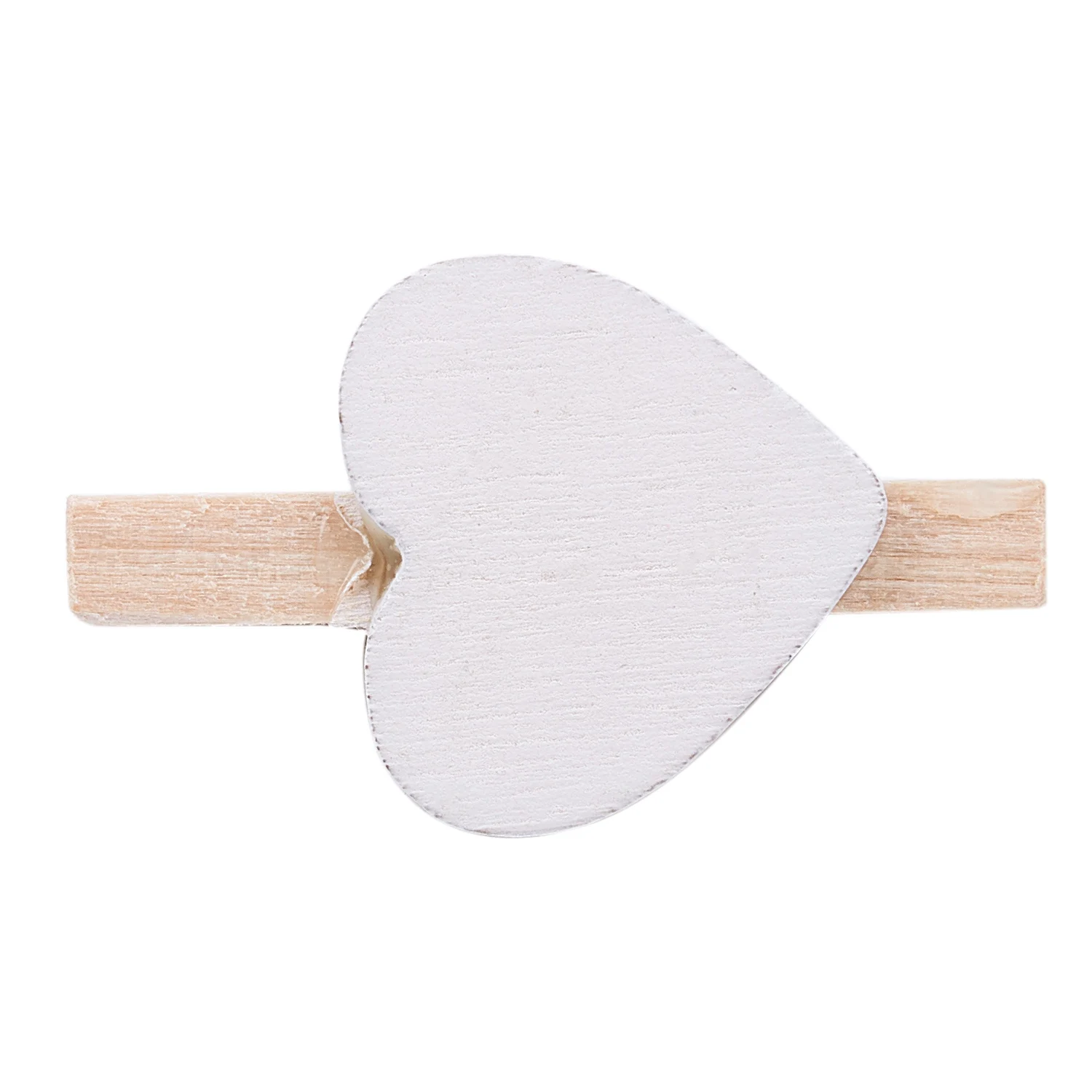 A78I Small Mini Wooden Clothes Pegs / Decorative Pegs with Hearts , White