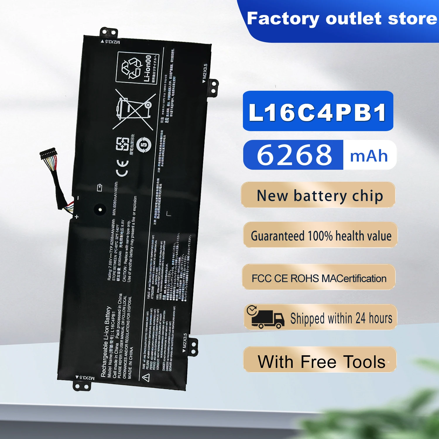 DXT New L16L4PB1 L16M4PB1 Laptop Battery For Lenovo Yoga 720-13IKB 13IKBR 15IKB Yoga 730-13IKB L16C4PB1 5B10M52739 7.68V 48Wh