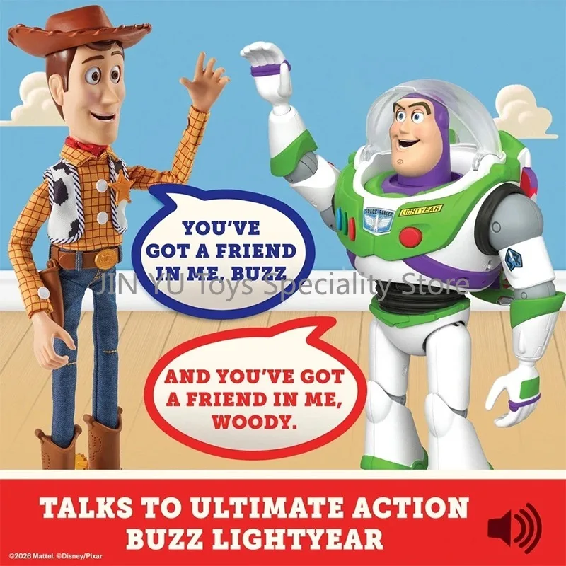 

Original Interactive Woody and Buzz Lightyear Combo Set Toy Story Figures That Talk To Each Other Kids Animated Toy Set Gifts