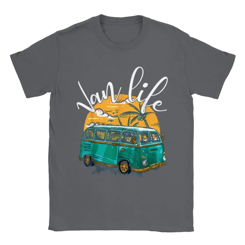 Unisex T-shirts for Men Women Summer Tees Cotton Luxury brand vintage oversizedVan Life - Vintage Van Bus T-Shirt