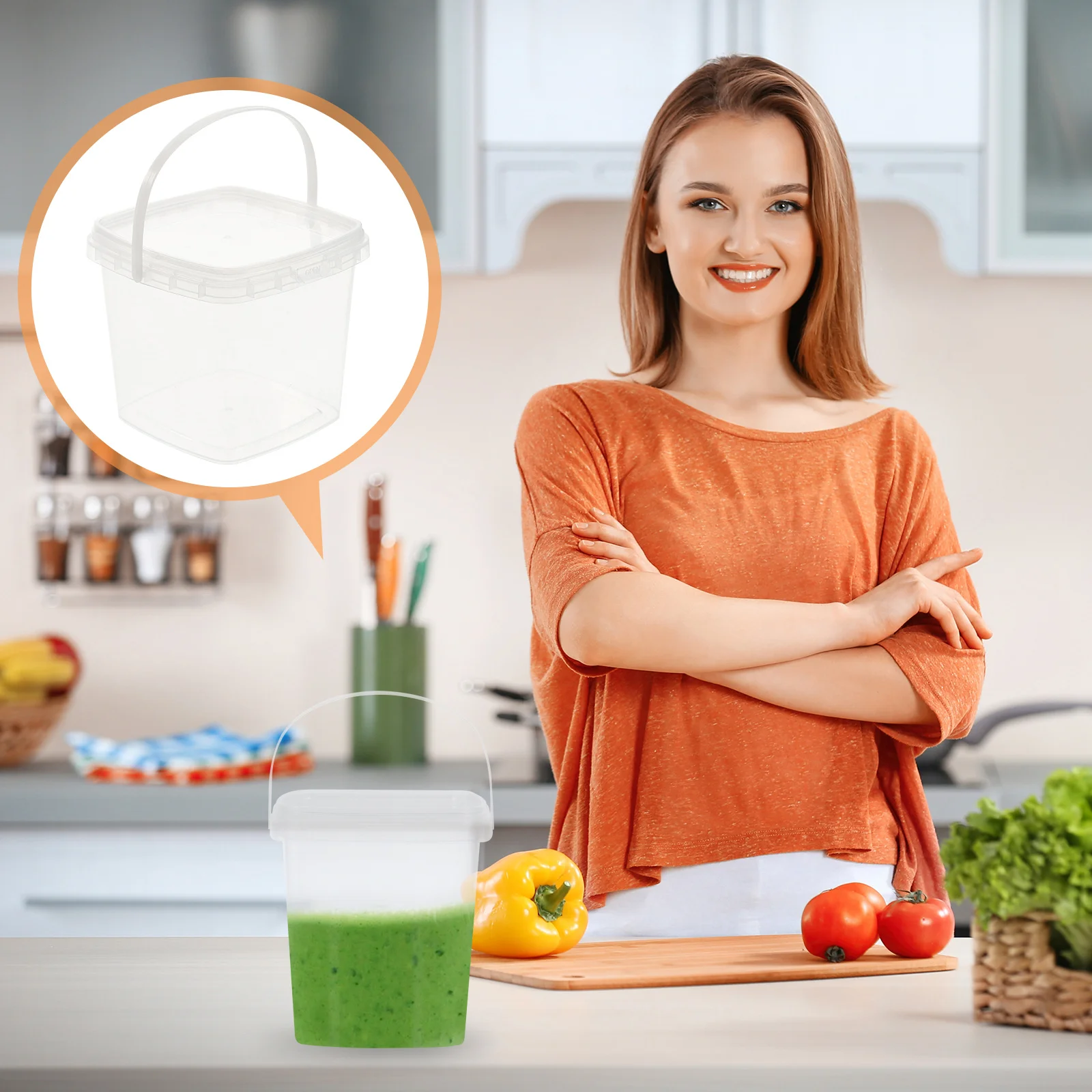 

10pcs Clear Bucket 500Ml With Lid For Milk Tea Ice Cream Fruit Yogurt Popcorn Party Snacks Storage Container Cold Drink Supplies