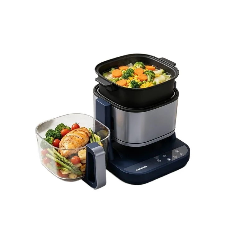 Rotary visual air fryer frying pan three-in-one multi-function