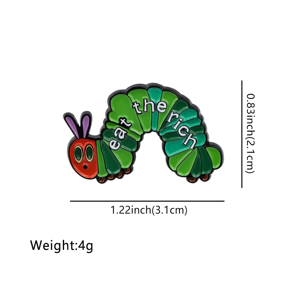 الاشتراكية المينا دبوس أكل الغنية بروش الصنوبر كاتربيلر التلبيب شارة بدبابيس على ظهره الملابس والاكسسوارات مضحك مجوهرات هدايا