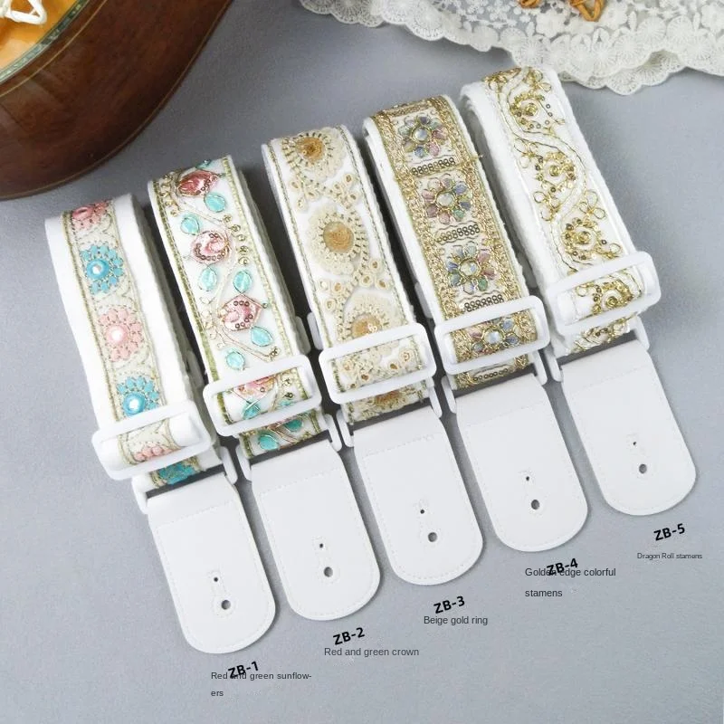 

1Pc Guitar Strap Folk Wooden Electric Guitar Professional Accessories Classical Universal Pearl Shell Exquisite Guitar Strap