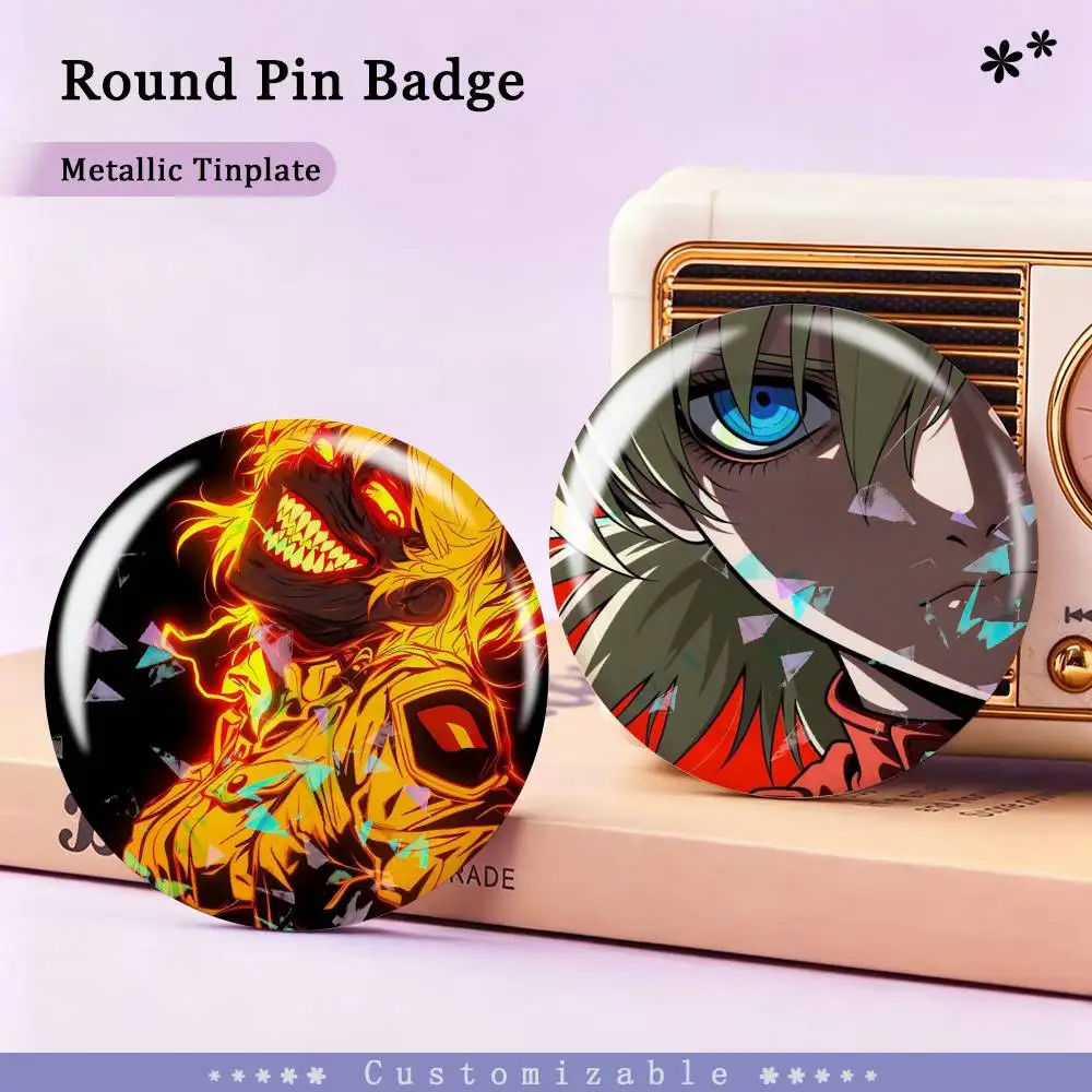 Hellsing Seras V-Victoria Badges Creative Tinplate Round Button PinsBrooch Badge Clothes Backpack Custom