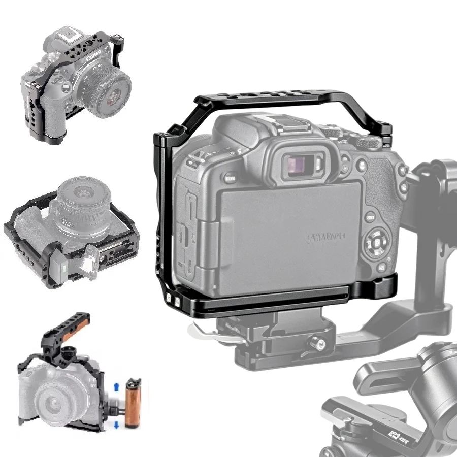 

Комплект защитной рамки для камеры Canon EOS R10 из алюминиевого сплава с быстросъемной пластиной и отверстиями для многофункционального крепления