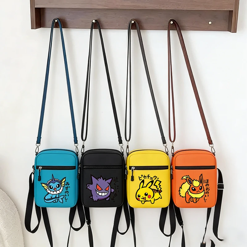 Gengar Charmander Schultertasche, Pikachu Umhängetasche, niedliche Cartoon-Handytasche, lässige Mini-Messenger-Tasche, kleine Geldbörse
