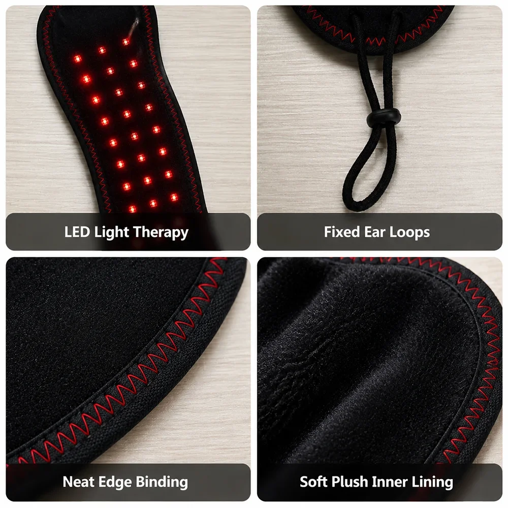 Red Light Heated Nose Wrap Rechargeable Nose Warmer 3 Heat Levels Adjustable Ear Loops Soft Plush Lining Cold Weather Comfort