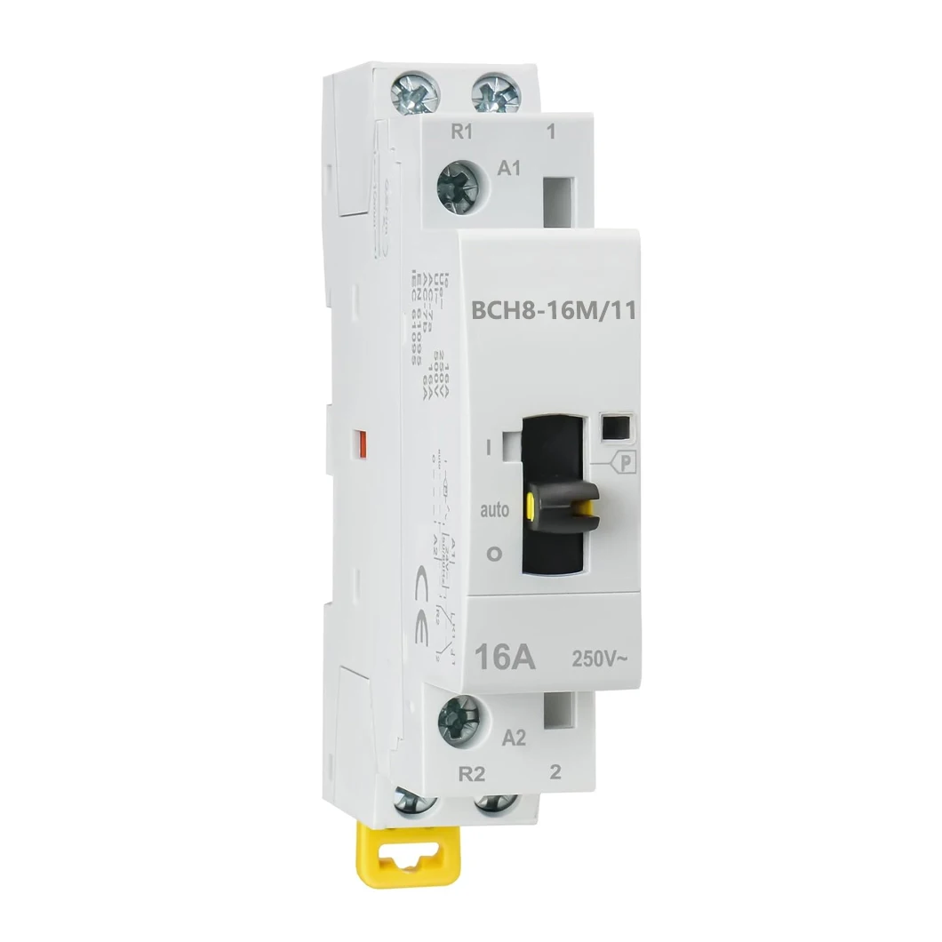 ABILKEEN BCH8-16M/11 Manual Household AC Contactor 16A 1NO1NC 50/60Hz Modular Contactor Circuit Manual/Automatic Control