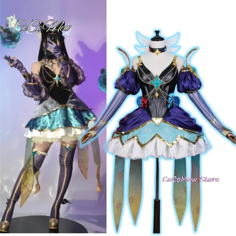 Syndra Cosplay Anime Game LOL Costume Gorgeous Sweet Combat Uniform Dress For Women Halloween Party Role Play Clothing