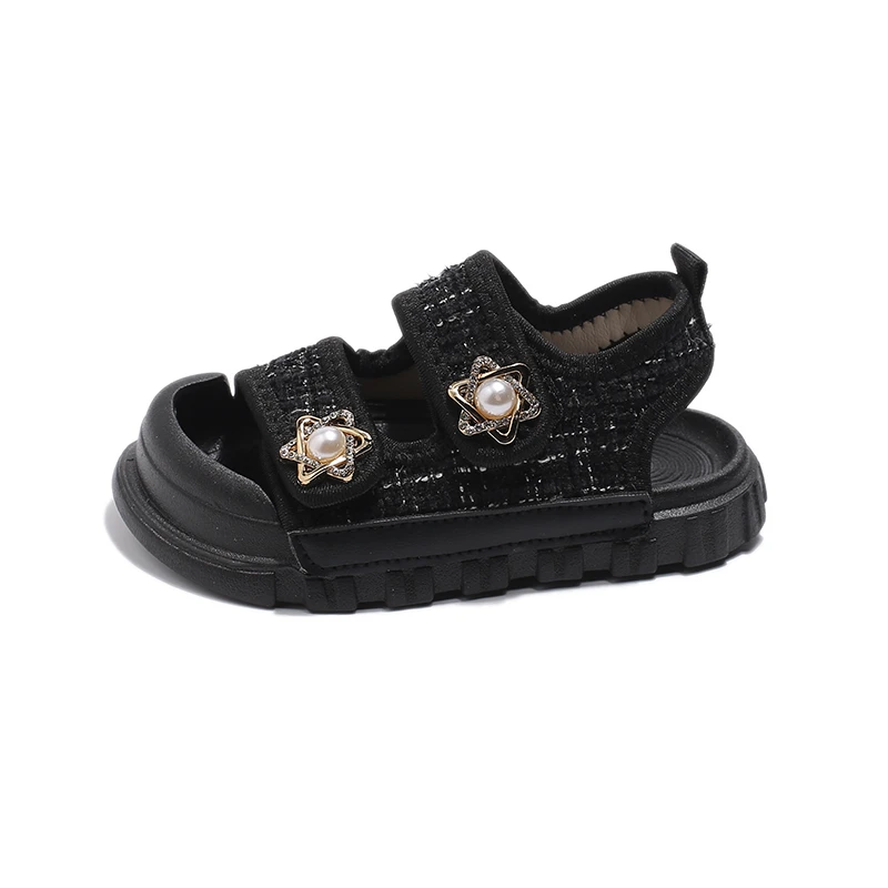 2025 Summer New Children Sandals Girls Elegant Princess Style Sandals Baby Anti-kick Foot Protection Sandals