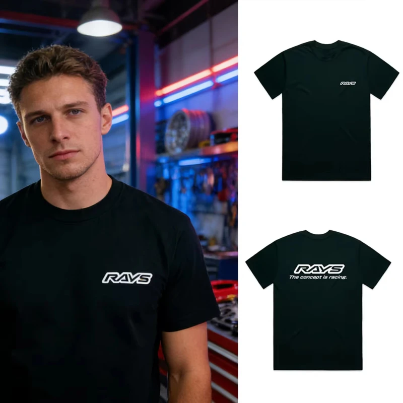 Minimal Racing Logo Print T-shirt 100% Pure Cotton Unisex Oversized Short Sleeve Streetwear Casual Top