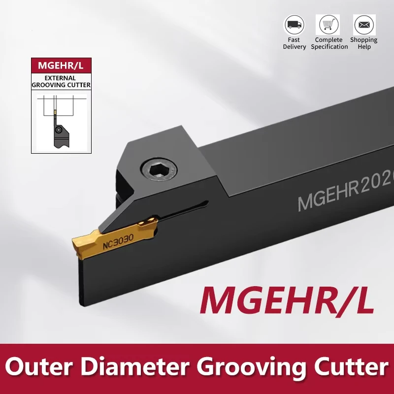 

MGEHR1010 MGEHR/L1212 MGEHR1616 MGEHR2020 MGEHR2525 MGEHR3232 External Grooving Tool Holder CNC Slotting Turning Tool Boring Bar