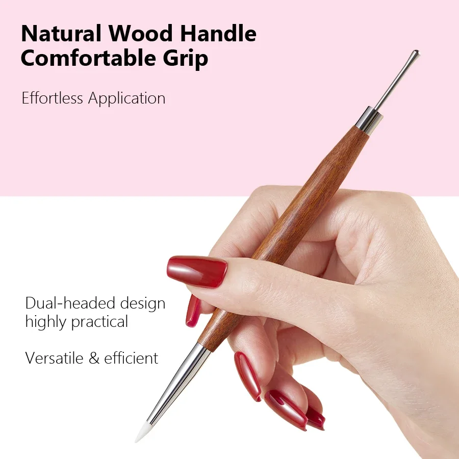 المزدوج رئيس مسمار الفن نحت هلام البولندية خلط القلم لتفاصيل زهرة ثلاثية الأبعاد ، بريق مسحوق خلط أداة مانيكير متعددة الاستخدامات