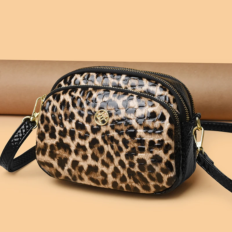 New Leopard Print PU Leather Women Handbag Fashion Ladies Crossbody Messenger Bags High Quality Female Leisure Time Shoulder Bag