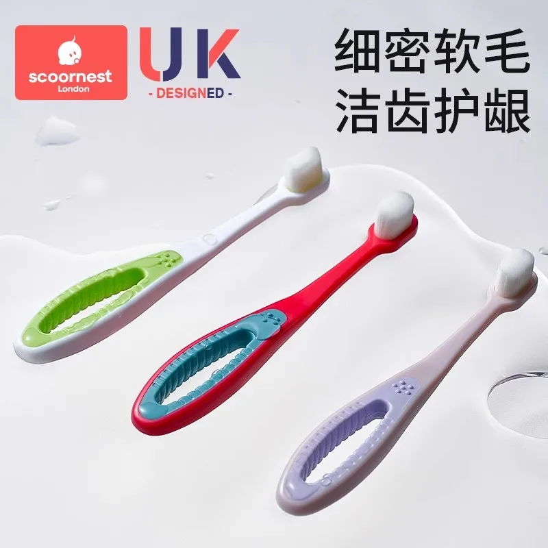 

SCOORNEST Children Soft-Bristle Toothbrush0-1-2-3to6One12Baby Infant Nipple Oral Cleaner