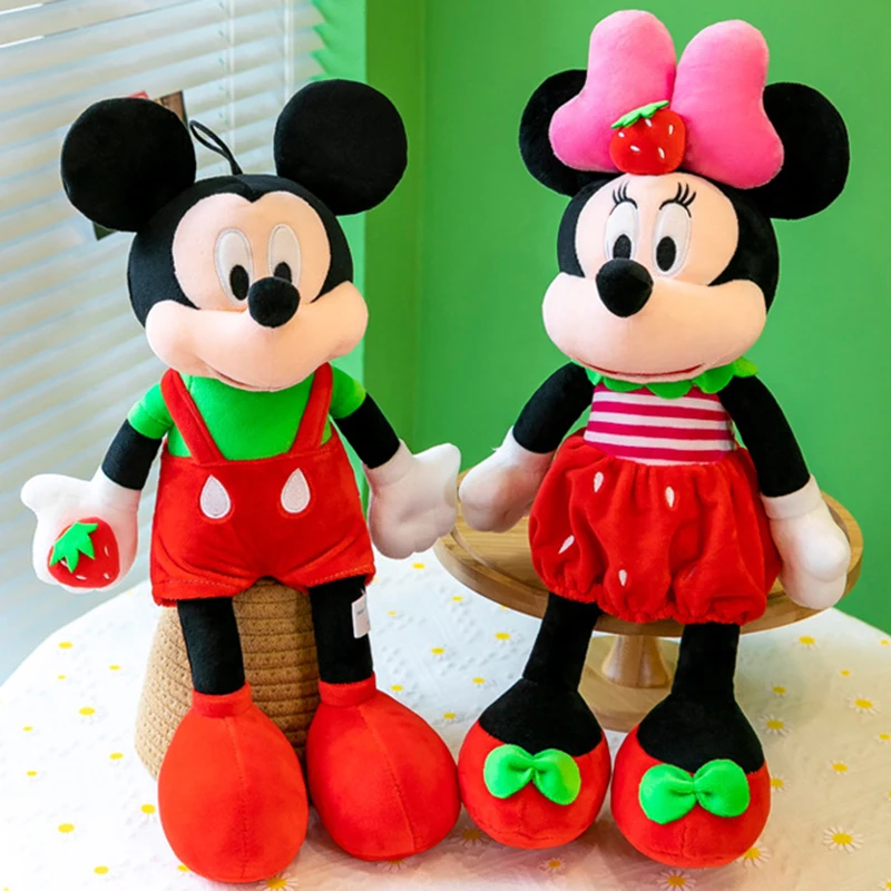 40-70 cm Klassieke Koppels Aardbei Minnie Mickey Mouse Kawaii Gevulde Knuffel Kussen Pop Verjaardag Vriendin Meisje Kerstcadeau