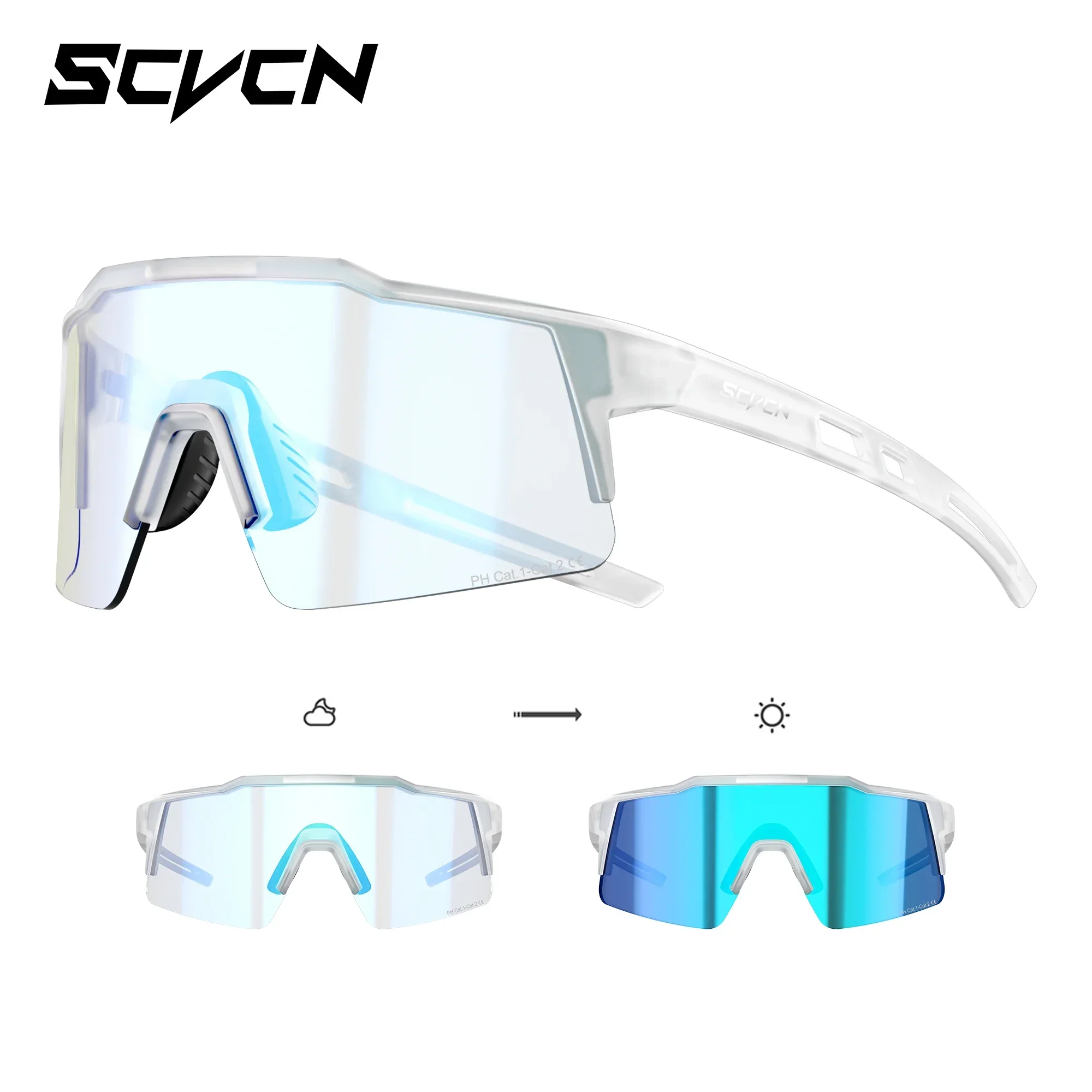 SCVCN Herren Photochrome Fahrrad-Sonnenbrille, Wanderbrille, Fahr- und Angelbrille, Damen Reise-, Golf-, MTB-, Fahrrad- und Pickleball-Brille – Detail 10