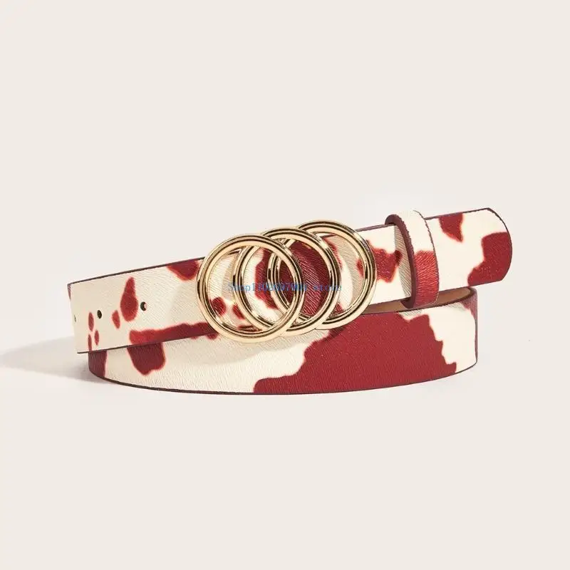 

N7YF Women Waist Chain Hot Cow Print Belt for Women Proms Club Party Daily