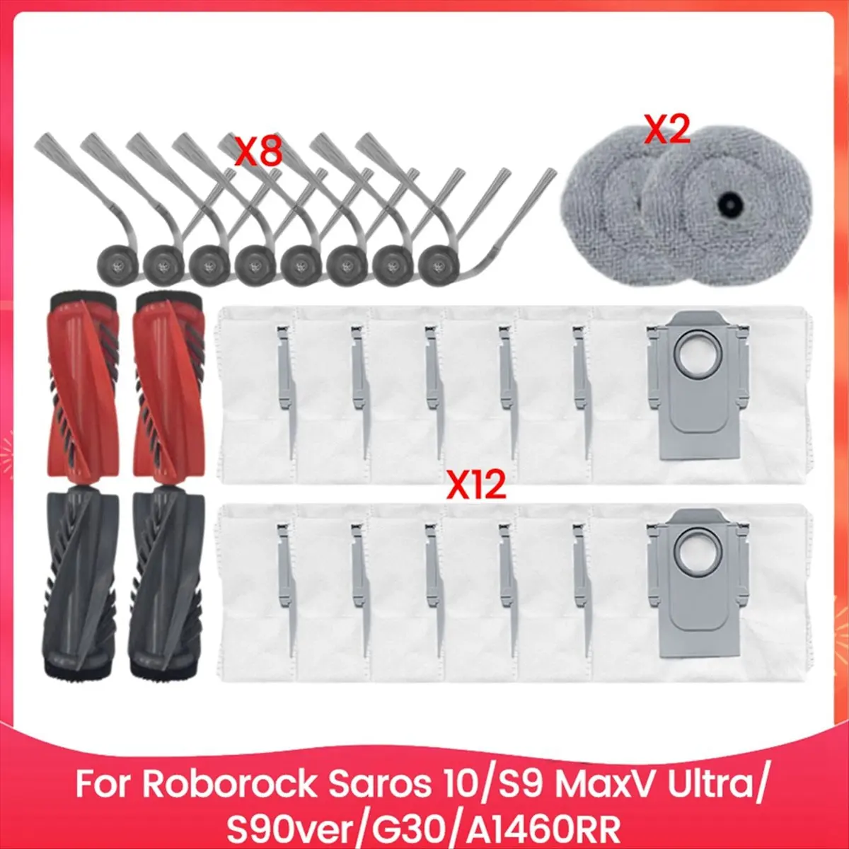

A20M For Saros 10/S9 MaxV Ultra/S90ver/G30/A1460RR Spare Parts Roller Side Brush Dust Bag Filter Efficient Cleaning
