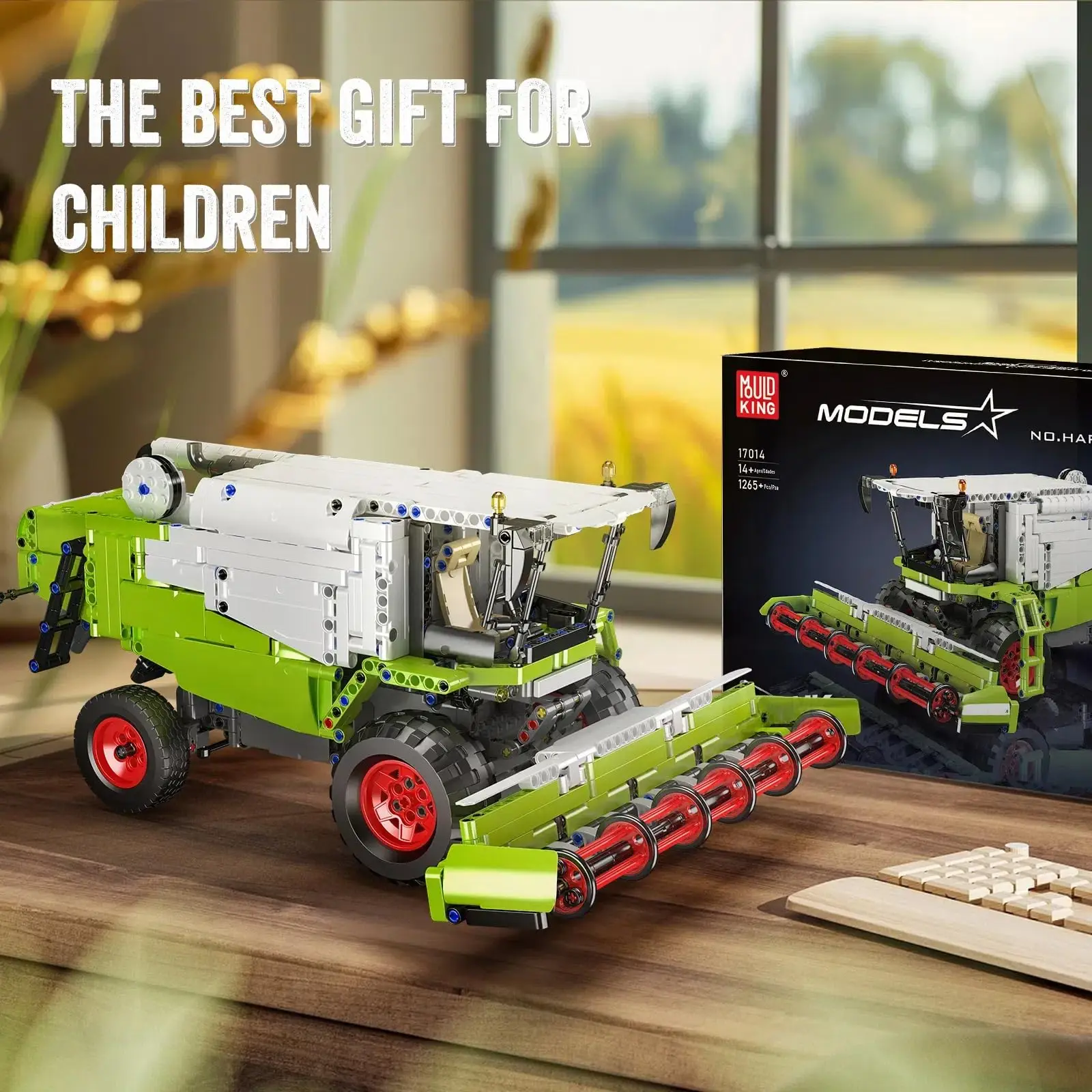 Mold King 17014 Giocattoli per camion tecnici Il modello di mietitrice di controllo APP e RC Assemblaggio di ingegneria Buiding Block Regalo di Natale per bambini