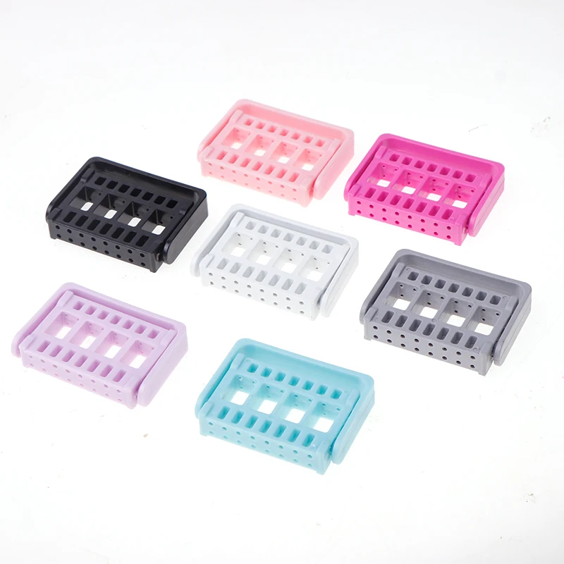 16 Holes Nail Drill Bits Holder Stand Display Nail Grinding Tool Showing Foldable Organizer Container Manicure Drill Accessory