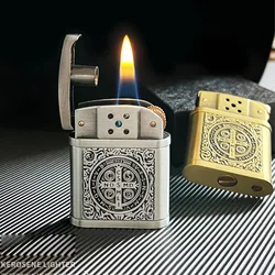 Unique Metal Constantine Gasoline Cigarette Lighter Retro Petrol Trenches Kerosene Lighter Hell Detective Armor Oil Fire Gadgets