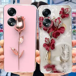 For OPPO A58 4G Case Elegant Printing Soft Silicone TPU Slim Cover For OppoA58 A 58 4G CPH2577 Phone Bumper