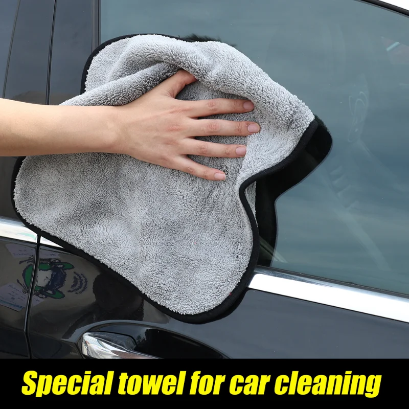 Microfiber Car Wash Towels Highly Absorbent Double Layer Thickened Edge Sealingfor Car Cleaning Windows Tiles Dishes Mirrors