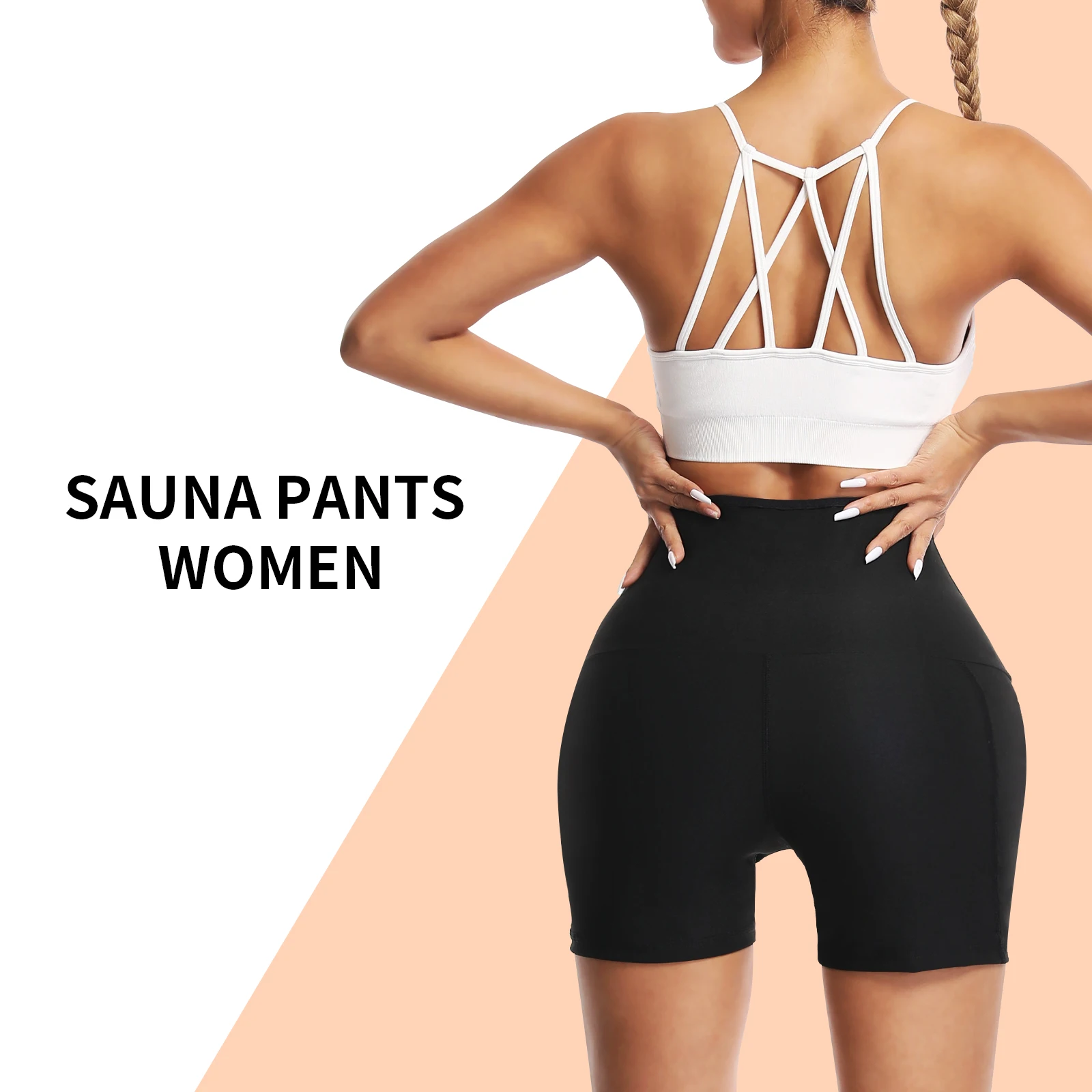 Women\'s Sauna Sports Shorts With Pockets High Waist Lifting Hips  Tightening Abdomen  Yoga  Fitness Training  Fat Burning Shorts