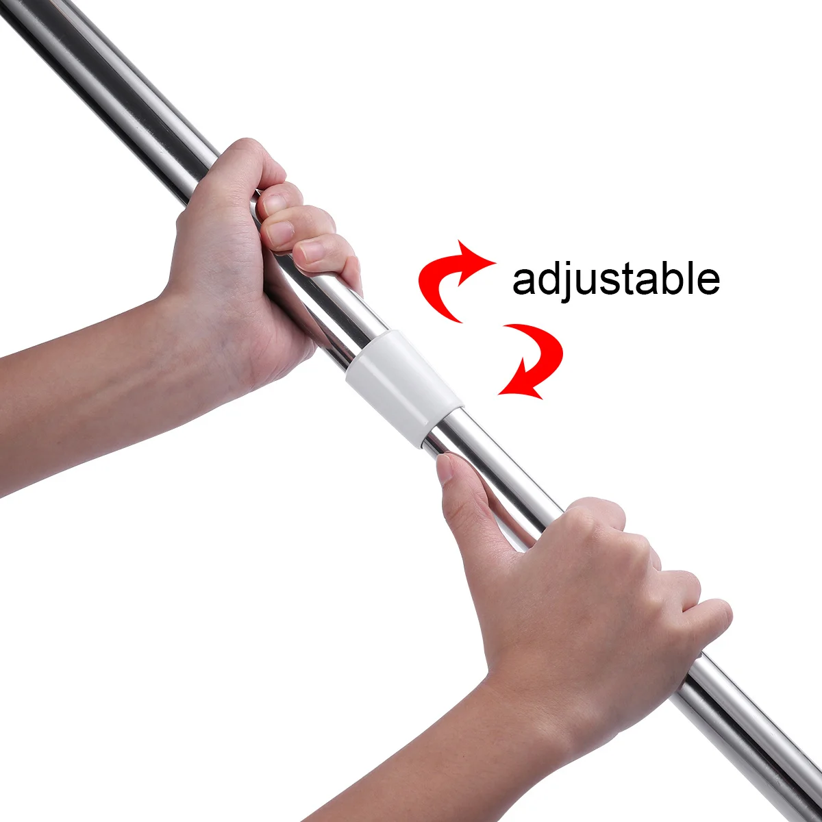 

2pcs Retractable Shower Curtain Rod Stainless Steel Adjustable Clothes Drying Pole No Punch Needed Multi-Functional Wall Mount