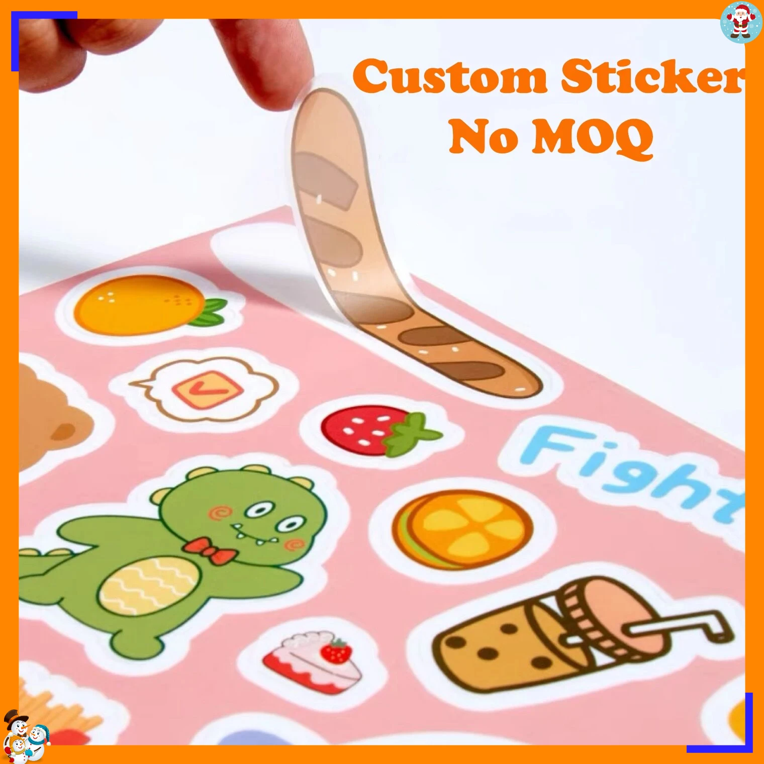 Custom Stickers Your Own Logo Name Label PVC Vinyl Waterproof Die Kiss Cut Kawaii Cute Laptop Aesthetics Sticker Self Adhesive