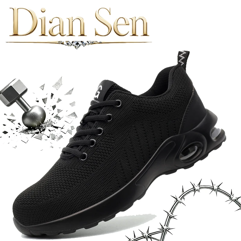 Safety Shoes Anti‑static Breathable Steel Toe Boots For Men Comfortable Soft Slip‑resistant Work Shoes For Forging Workshop36-46