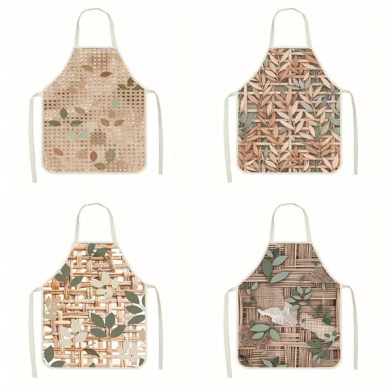 

Leafy Woven Pattern Apron Linen apron, suitable for kitchen cooking, parent-child interaction, painting and other scenarios