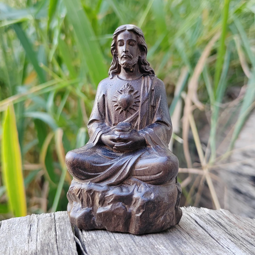 Hand-Carved Wooden Jesus Figurine, Modern Style, Character Theme, Suitable for Men's Gifts, Housewarming Gifts, Christmas Decorations, Study Room, Back-To-School Season Gifts, Birthday Gifts, New Year Gifts