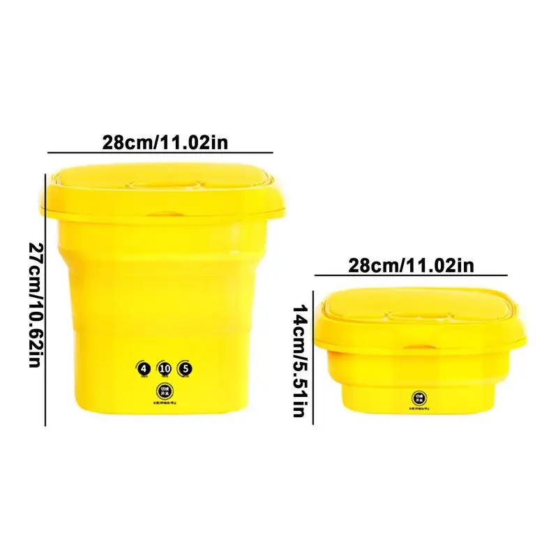 Small Portable Washer Kids Clothes Washer Machine Yellow Duck Design Clothes Washing Tool For Apartment Dorm Camping RV Travel