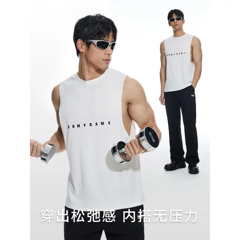 DROZENO Vest Sports Basic All-match American Street Sports Men's Fitness Clothes Running Training