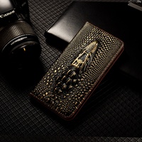 Retro Crocodile Head Pattern For Xiaomi BlackShark 5 5R 4 3 2 1 3S Pro Flip Genuine Leather Phone Case