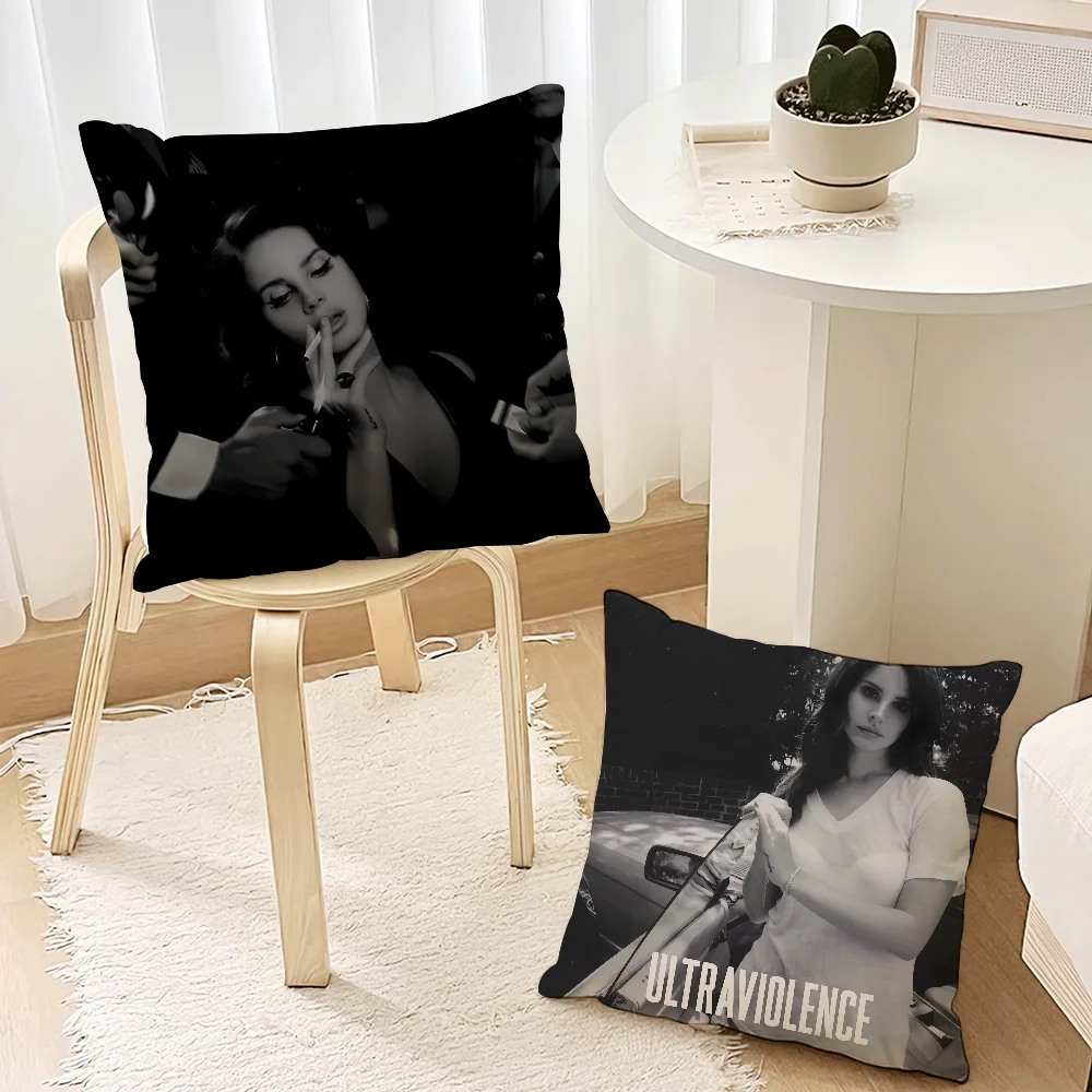 Singer L-Lana D-Del R-Rey Tough Ultraviolence For Bedroom Car Coffee Shop Room Soft and Living Room Sofa Decorative Pillow Case