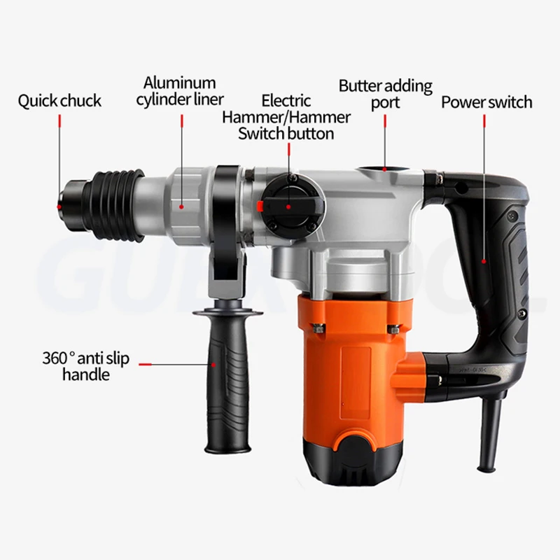 High Power DZC1100-28 Electric Hammer For Impact Drilling Multifunctional Handheld Electric Hammer Tool For Concrete Driving