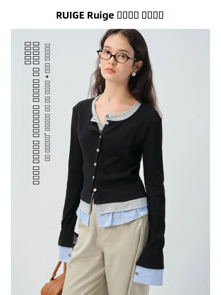 

Женский удлиненный вязаный кардиган больших размеров с круглым вырезом, приталенный, для полных женщин, весенний, повседневный, для офиса