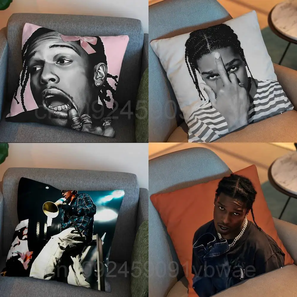 

cool Billboard 200 ASAP Rocky Pillow Case Square Double-Sided Printing Short Plush Sofa Cushion Cover Bedroom Bedside Pillow